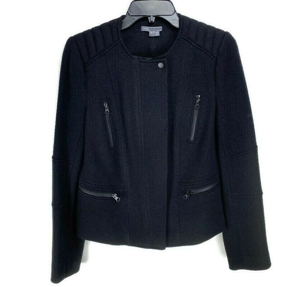 Vince Jackets & Blazers - Vince Black Wool Moto Jacket
